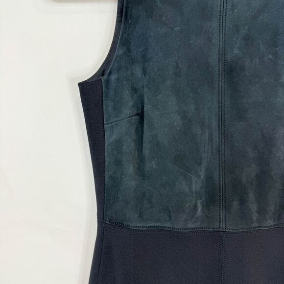 THEORY Jinxil K lamb leather suede mini dress bodycon classic 3079 - Picture 7 of 12